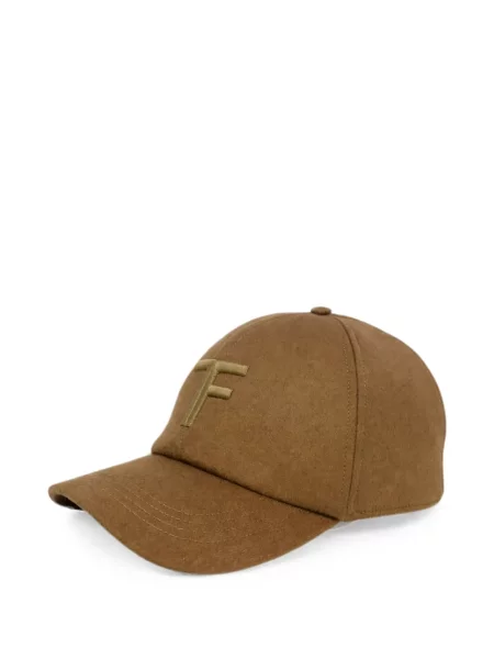 Șapcă Tom Ford cu broderie maro