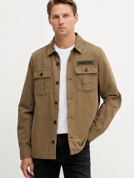 Яке тип риза от Aeronautica Militare зелено преходен модел бежово