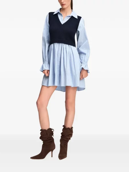 Rochie mini Cinq A Sept cu dungi albastru