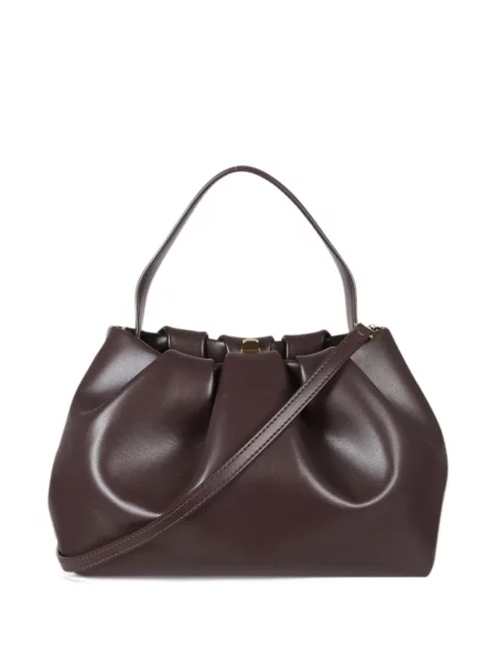 Τσάντα shopper Themoirè με βολάν καφέ
