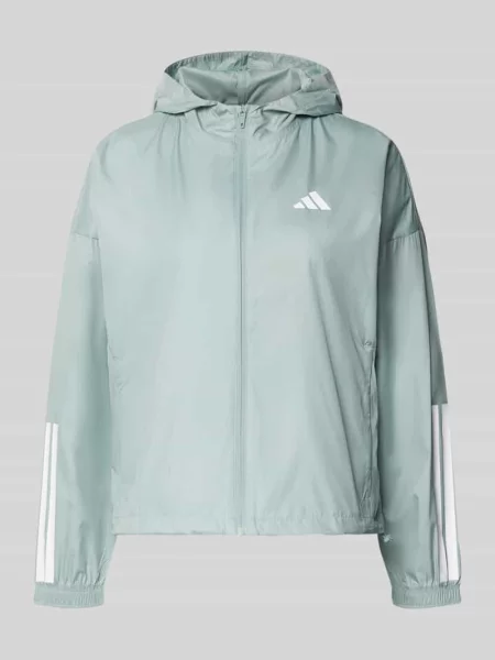 Wiatrówka z kapturem i logo Adidas Sportswear