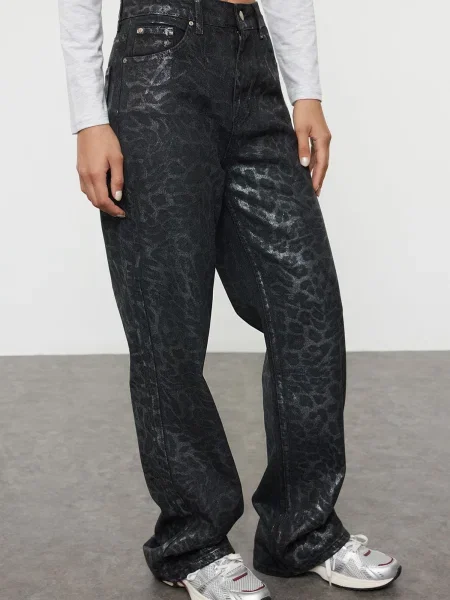 Trendyol Jeans gri metalic argintiu negru