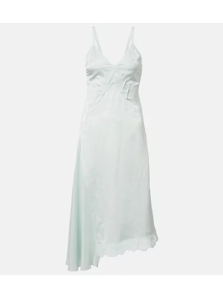Rochie Victoria Beckham din jacard asimetrică albastru