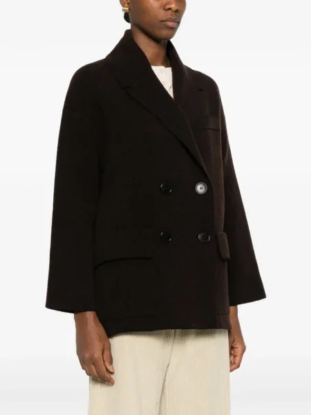 Płaszcz Lebor Gabala dwurzędowy brązowy