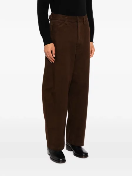 Pantaloni Lemaire cu talie înaltă maro