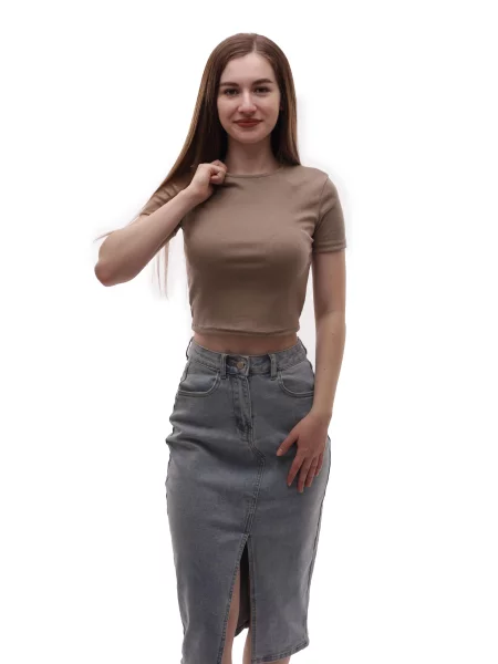 Футболка Perle Moda бежевая