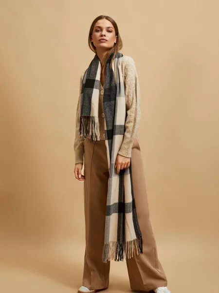 Fular Marisse în carouri negru