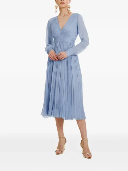 Rochie midi Framboise de mătase albastru