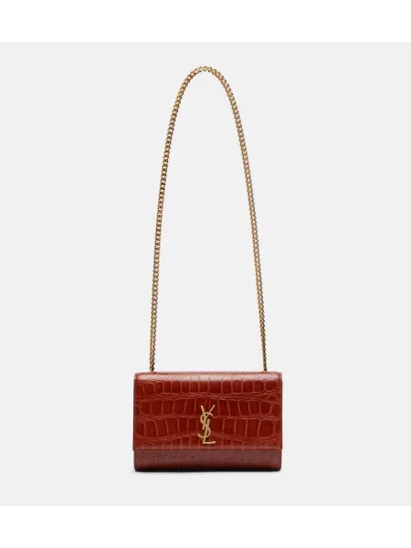 Geanta de piele Saint Laurent din piele portocaliu