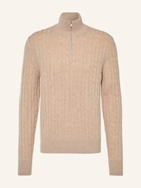 Strokesman's Sweter Typu Troyer beige beżowy