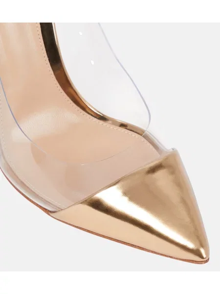 Кожени сандали Gianvito Rossi с отворена пета черно