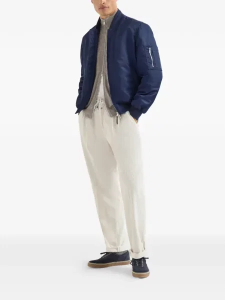 Pantaloni Brunello Cucinelli de catifea cord cu cordon