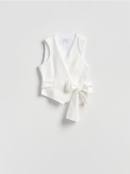 Reserved Жилет з завязками білий