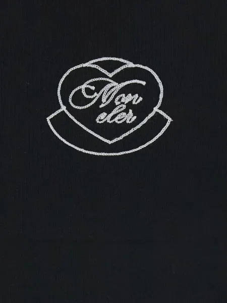 Tricou Moncler cu motiv cu inimi negru