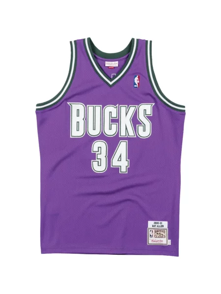 Cămașă Mitchell & Ness din jerseu violet