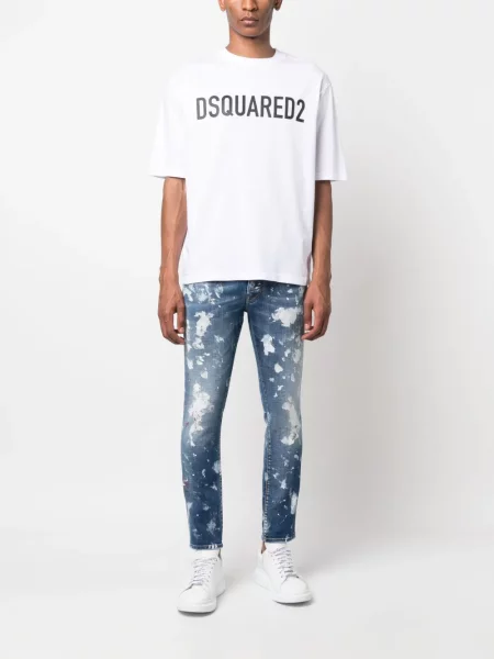 Raštuotas marškinėliai Dsquared2 balta