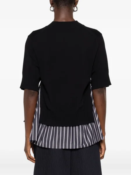 Top Sacai cu dungi negru