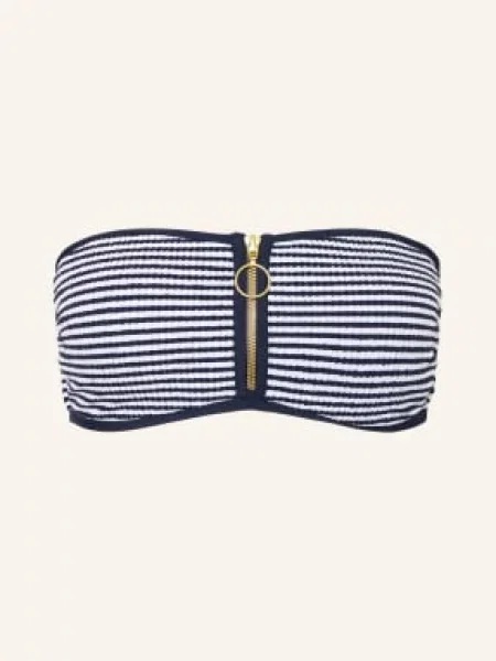 Seafolly Góra Bikini Typu Bandeau Clubhouse blau białe