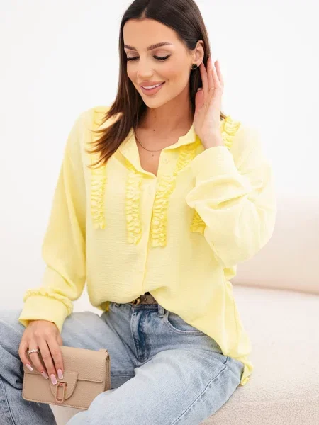 Bluză Kesi Włoski cu volane galben