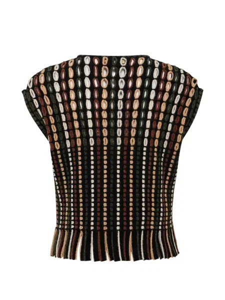 Top Ulla Johnson cu franjuri tricotate negru