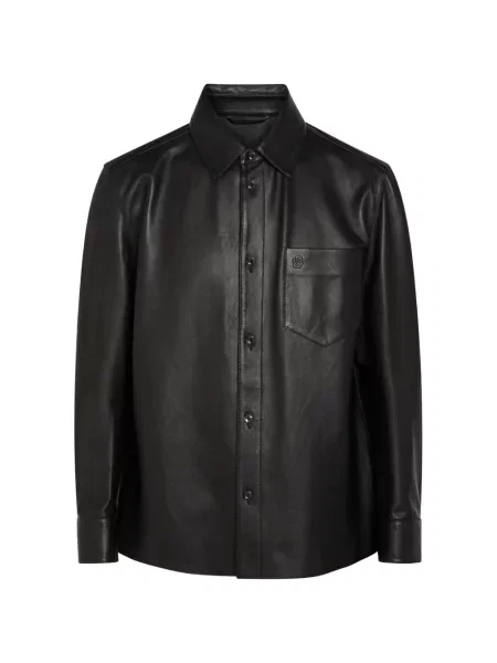 Geanta de piele Boss negru