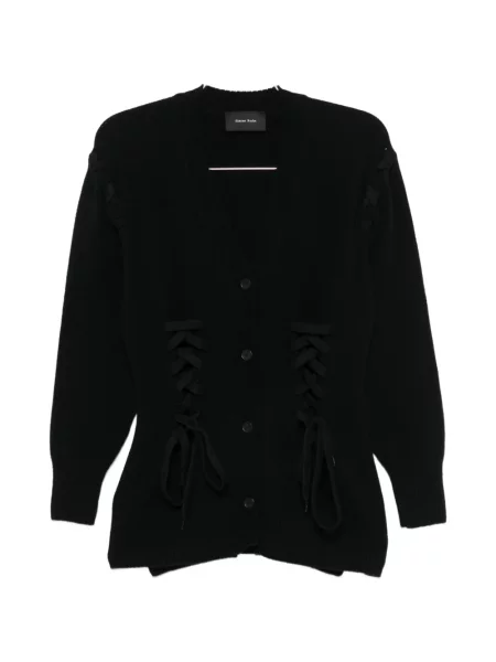 Cardigan Simone Rocha cu șireturi din dantelă negru