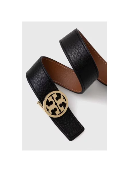 Pasek Tory Burch skórzany dwustronny czarny