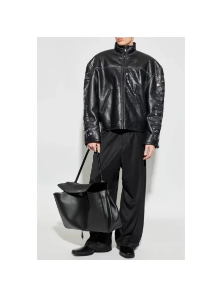 Kurtka skórzana Balenciaga czarna
