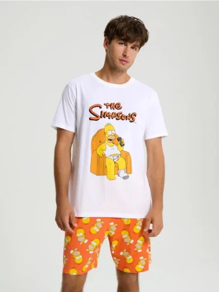 Sinsay Piżama dwuczęściowa The Simpsons biały