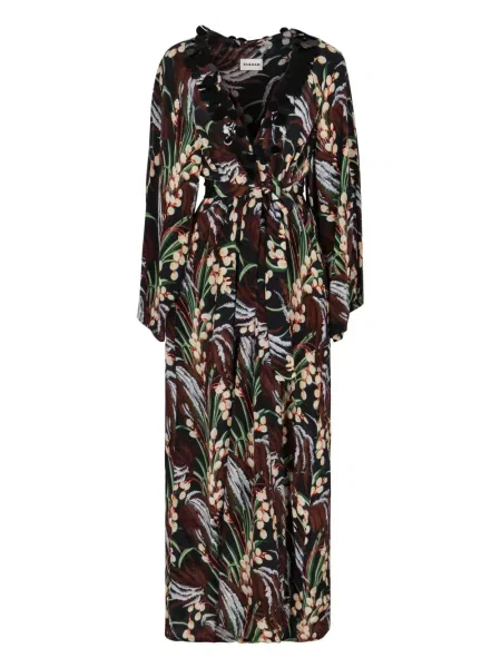 Rochie P.a.r.o.s.h. cu imagine din crep de costum negru