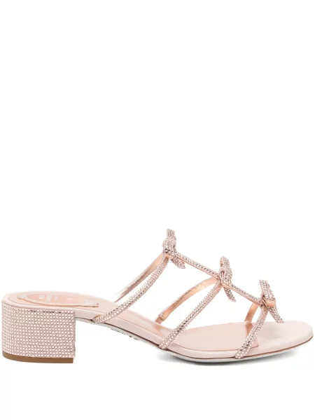 Sandale Rene Caovilla de cristal roz