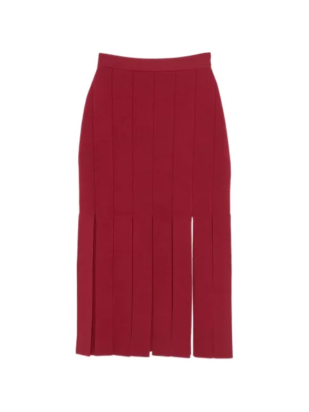 Fustă midi Joseph până la genunchi cu crăpătură roșu