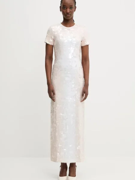 Sportmax sukienka Ranghi maxi prosta beżowy