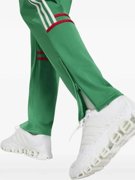 Ριγέ τρέξιμο μπουφάν Adidas με λαιμόκοψη v πράσινο