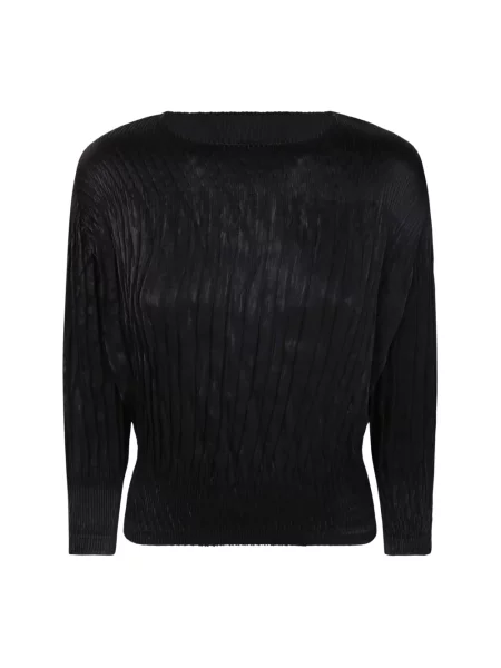 Bluzka Issey Miyake zamszowa plisowana czarna