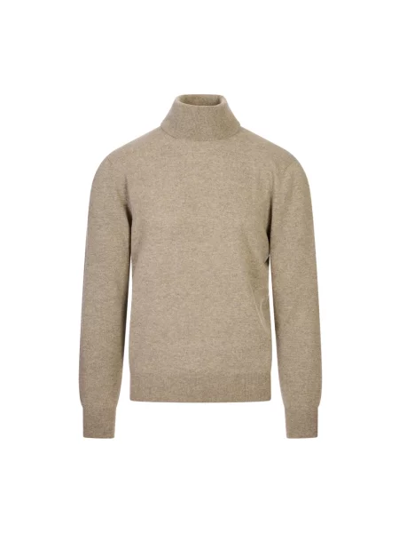 Sweter Agnona z kaszmiru brązowy