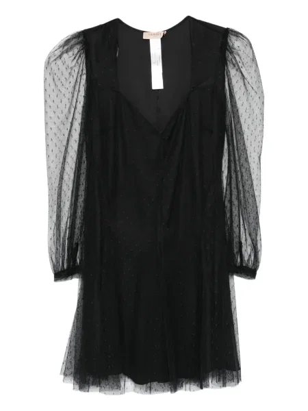 Mała sukienka mini Twinset w grochy garniturowa czarna