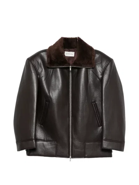 Gulerat geanta de piele The Frankie Shop maro