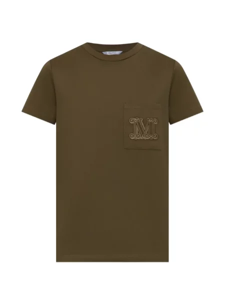 Tricou Max Mara cu broderie verde