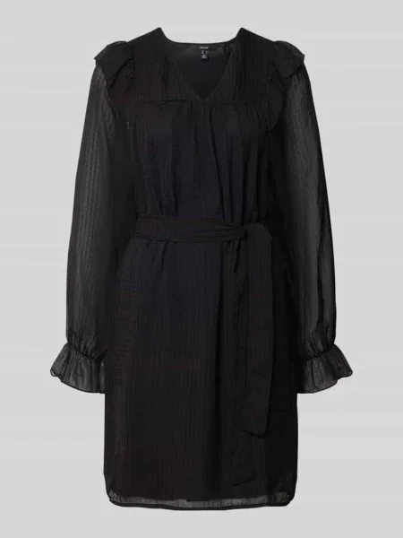 Sukienka o linii A z paskiem w talii model ‘PETRA’ Vero Moda czarna