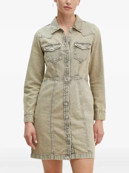 Pulover Levi's® skinny fit cu imagine cu decolteu rotund galben