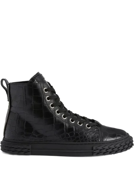 Sneakerși Giuseppe Zanotti cu șireturi din dantelă negru