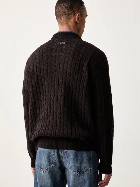 MSGM pulover pentru bărbați cu lână merino maro