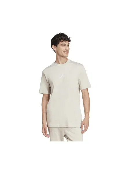 Tricou Adidas din jerseu cu autograf bej
