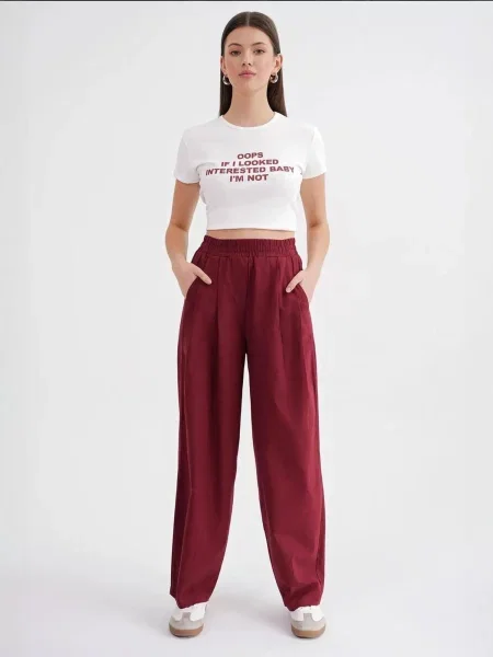 MixRay Kalhoty burgundská červeň