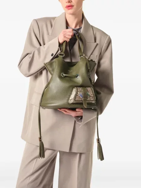 Geantă bucket Lancel verde