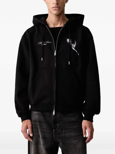Hanorac cu glugă Filling Pieces cu imagine negru
