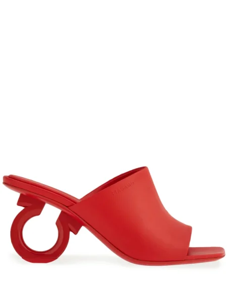 Papuci tip mules Ferragamo roșu