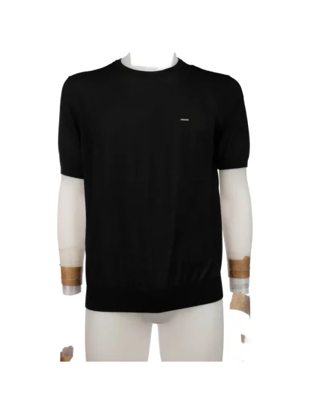 Scurt tricou Prada cu broderie negru