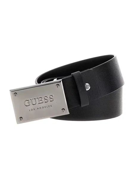 Pasek Guess skórzany czarny